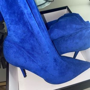 Azalea wang blue knee high boots (Suede)